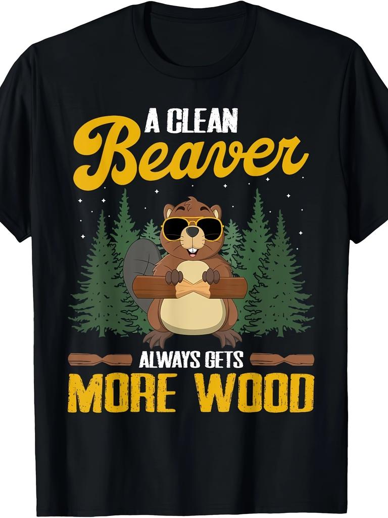 Lustiges sauberes Biber-T-Shirt: Immer mehr Holz