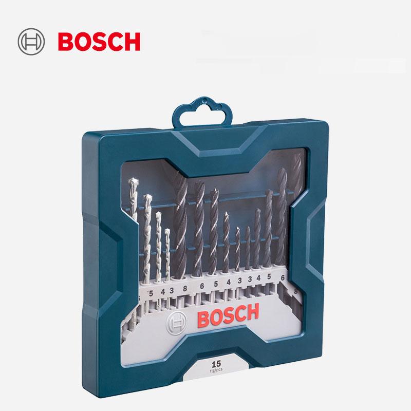 Bosch Set de burghie electrice 15 buc Kit mixt Se potrivește cu mașinile de găurit electrice Bosch