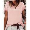 Women Cotton Short Sleeves T-shirts Overstimulated Women's Tee Minimalist Text Graphic Dark Gray Top