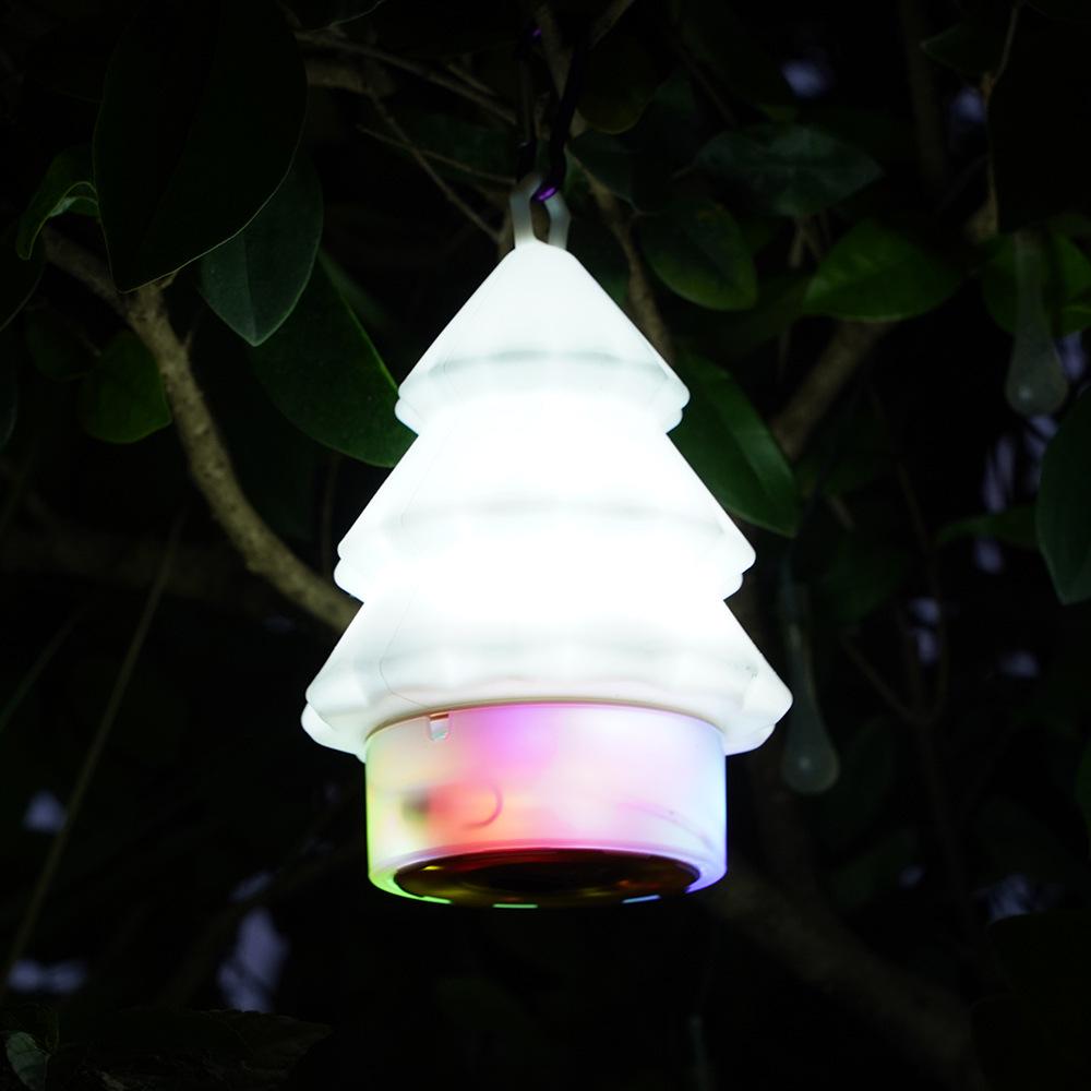 Rechargeable Christmas Tree Silicone Night Light with 10m String Light Storage, Colorful Atmosphere, Perfect for Outdoor Camping