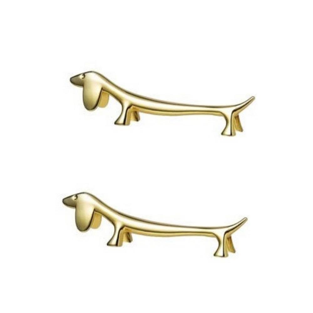 2PCS Dog Shape Dachshund Dog Chopstick Holder Zinc Zinc Zinc Alloy Cutlery Rest Dinner Table Supplies