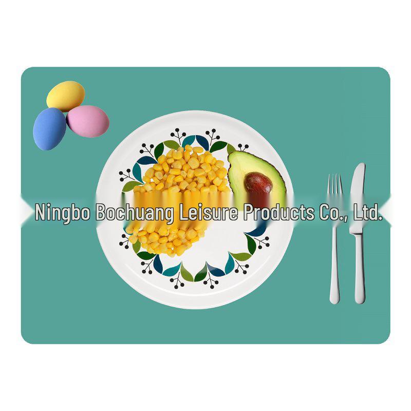 Nordic Morandi Style Silicone Placemat for Kids, Heat-Resistant, Japanese-Korean Design, 40x30 Cm