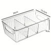 Large Capacity Clear Fridge Storage Box Plastic Organizer Bin with Divider for Food and Pantry Organization Kitchen Organizer