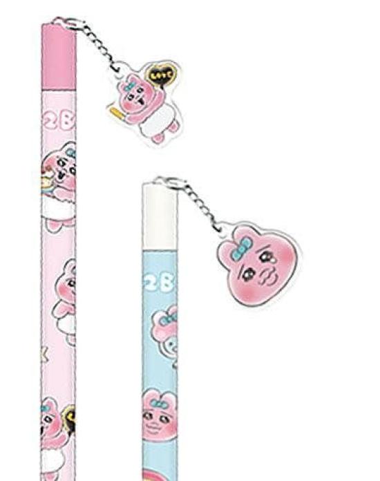 Stationery set for pencil pen 2 pencils with eraser birthday elementary school pencil rabbit girls, case, panties, rabbit, pouch, charms, set,