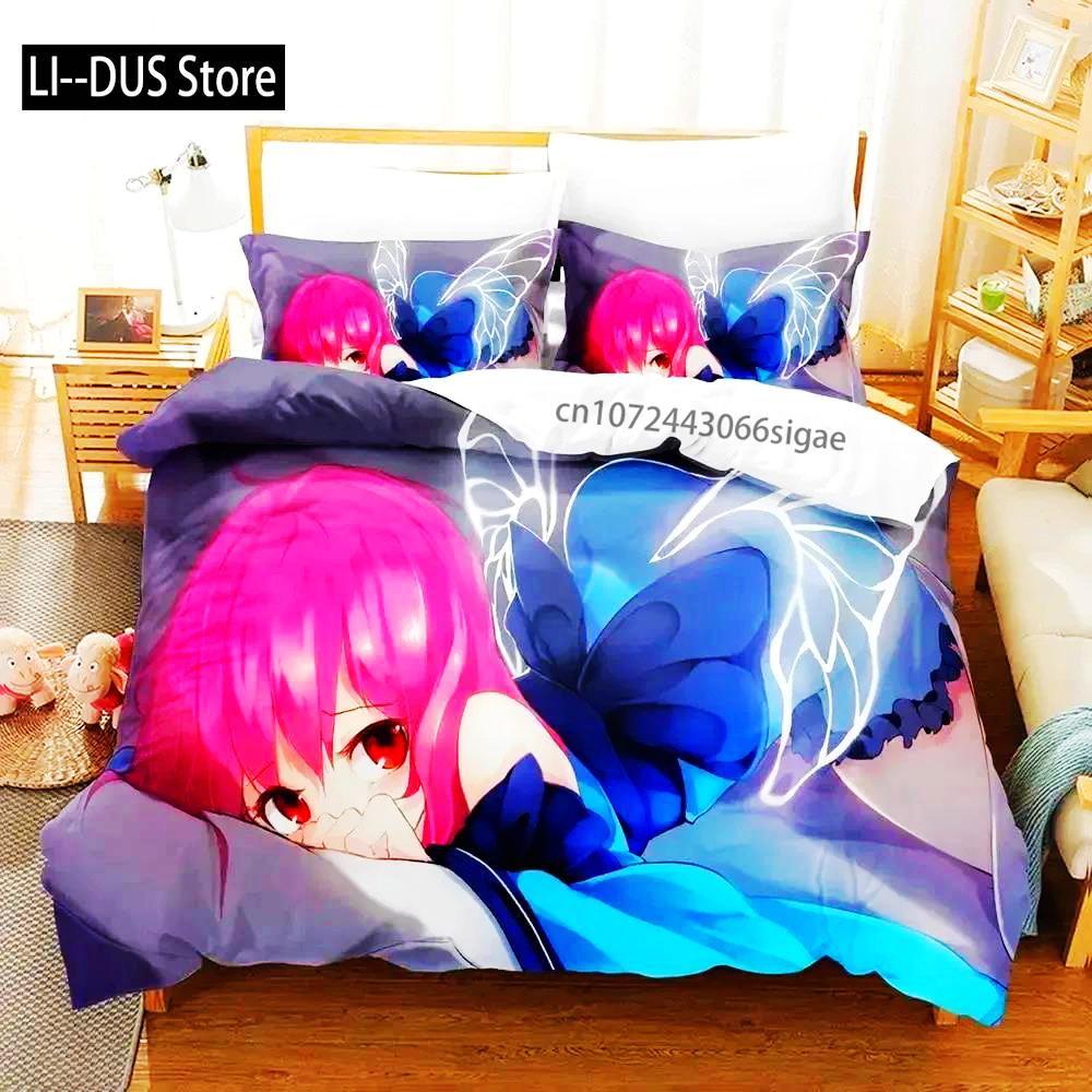 Comforter Girls Anime Shy Bedding Set Bed Set Comforter King Queen Size Boys Adult Bedding Set