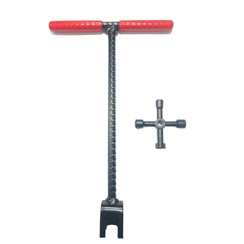 

Heavy Duty T Bar Wrench For Plumbing Systems Automotive Parts And Machinery Maintenance Durability Antislip Grip Design красный