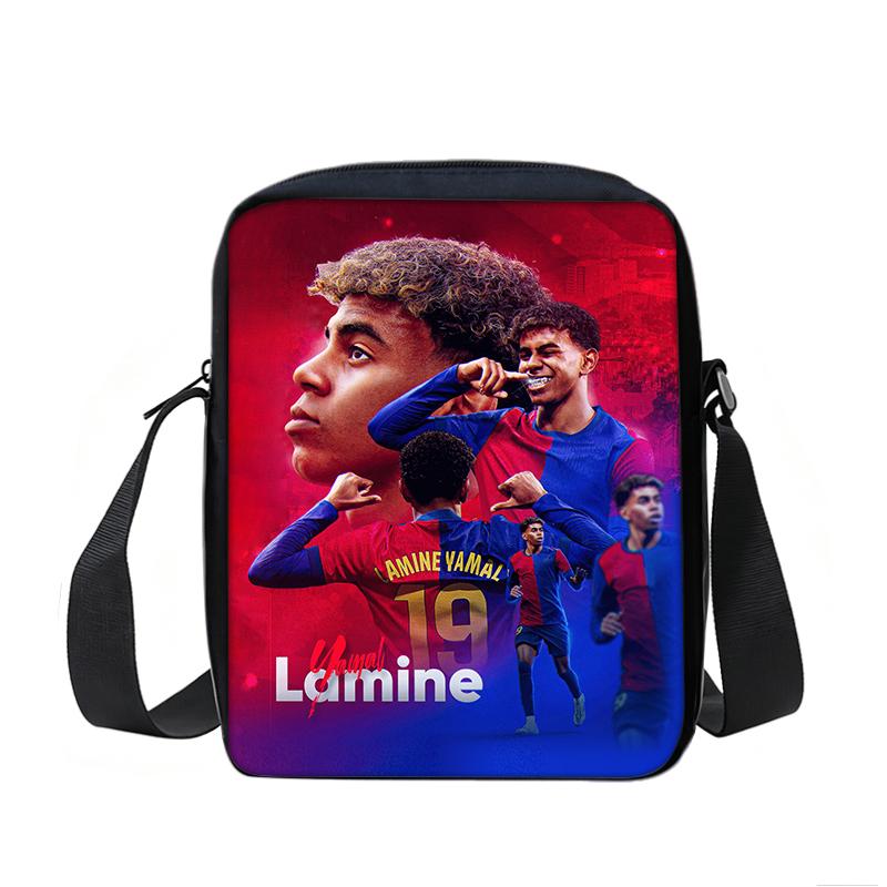 Voetbalster Schooltassen Telefoon Tas Boodschappentas L-Lamin Yamal Bedrukt Leren, Reizen Schouder Crossbody Tas Handtas Beste Cadeau