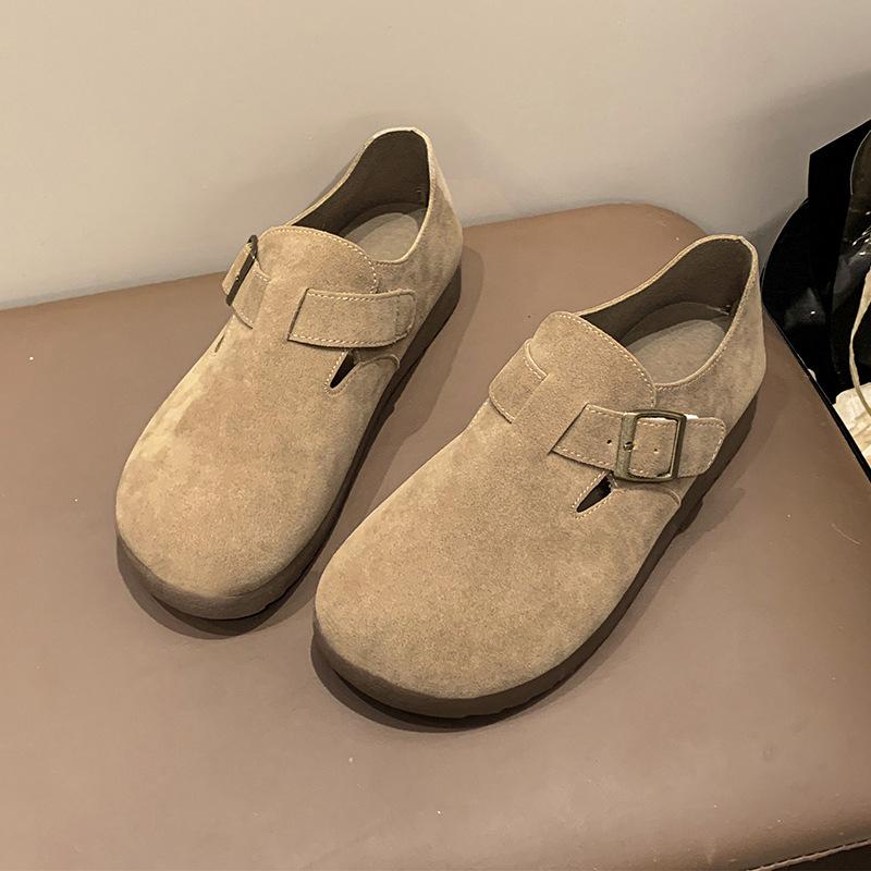 

Женские туфли на платформе весна, осень и зима 2025 новые туфли Doudou на одной педали ленивые туфли Boken всеобъемлющие женские туфли 40