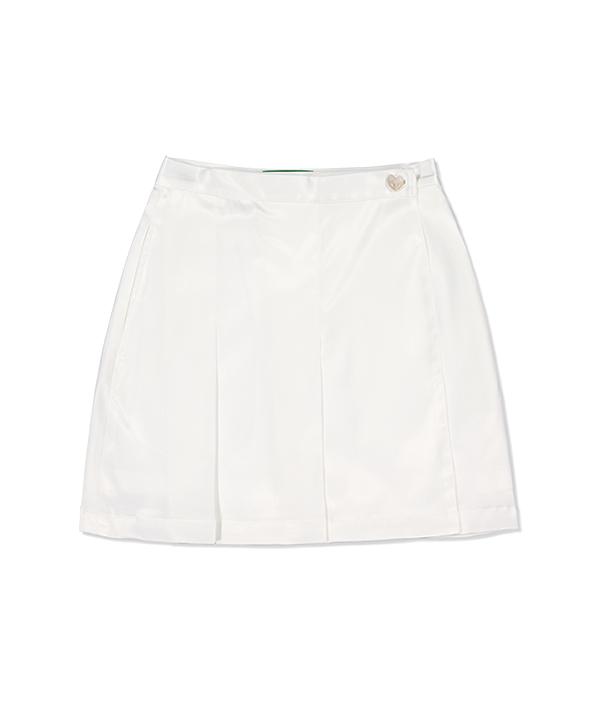 Green Butter Silky Heart Button Skirt (Ivory)