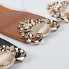 Edelstein-Taillengürtel für Damen, Kunstleder, Metallschnalle, breiter Bund, modische Bekleidungsaccessoires