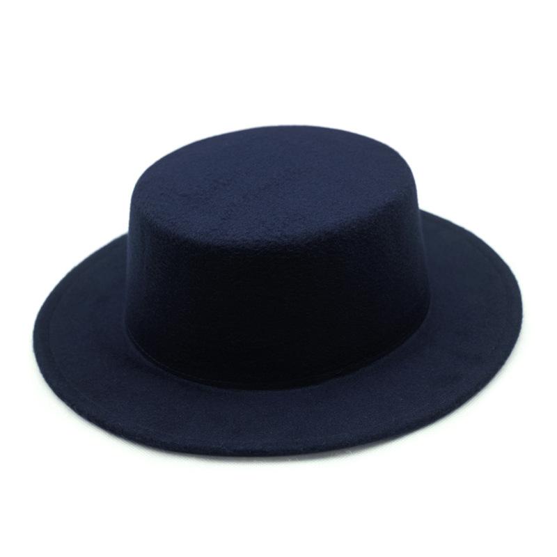Unisex Retro Flat Brim Jazz Fedora - Autumn/Winter Wide Brim Hat for Street Style & Sunshade