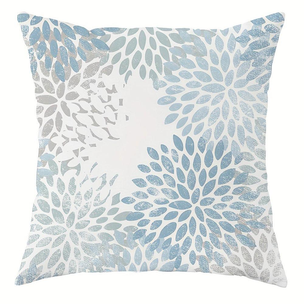 Blue White Flower Dreams Hiding Fresh EleganceCover Bedroom Sofa Decoration Polyester Cushion Cover with Zipper