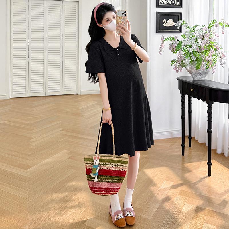 2026 Stylish Korean Maternity Short-Sleeve Dress M