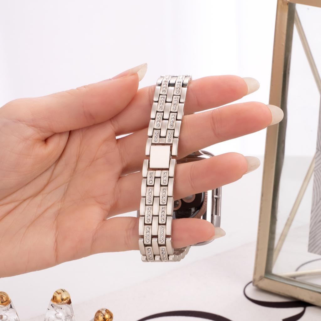 Pulseira de Metal Diamantada em Aço Inoxidável para Garmin Lily 2 Pulseira de Pulso Feminina para Garmin Lily 2 Active/Lily 2 Pulseira de Metal Inteligente