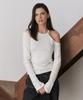 Artid Shoulder Cutout Long Sleeve T-Shirt_Ivory
