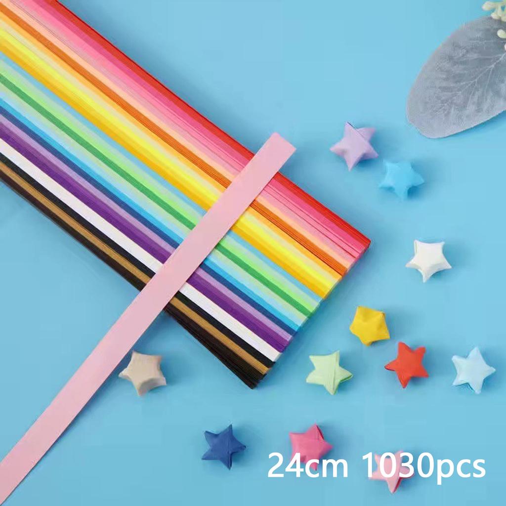 380 Stück – 1350 Stück gemusterte Papierstreifen, Glücksstern-Origami-Sterne, Basteln, buntes Faltpapier, handgefertigtes DIY-Kunstpapier, Geschenke
