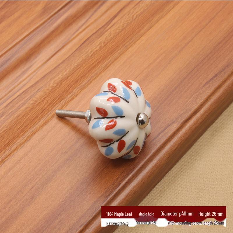 Modern Pastoral Pumpkin Ceramic Cabinet Handle for Kitchen and Drawer