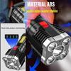 5LED High-Power Rechargeable Flashlight with Side Light 3 Modes Camping Spotlight Outdoor Adventure Lighting Tool Waterproof