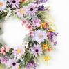Delicate Violets Pink Blossoms Wreath Silk Flower Garlands Elegant Door Hanging Ornament Outdoor Garden Decoration