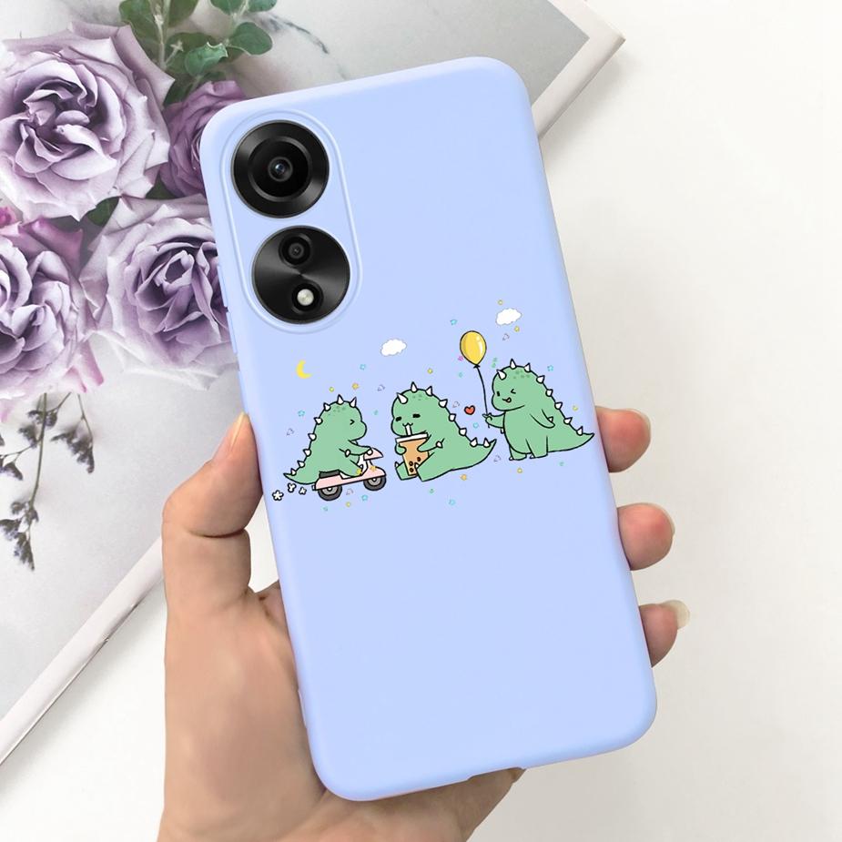 For Oppo A78 4G Case CPH2565 Cute Dinosaur Cartoon Painted Cover Soft Silicone Phone Case For Oppo A78 A 78 OppoA78 4G 5G Fundas