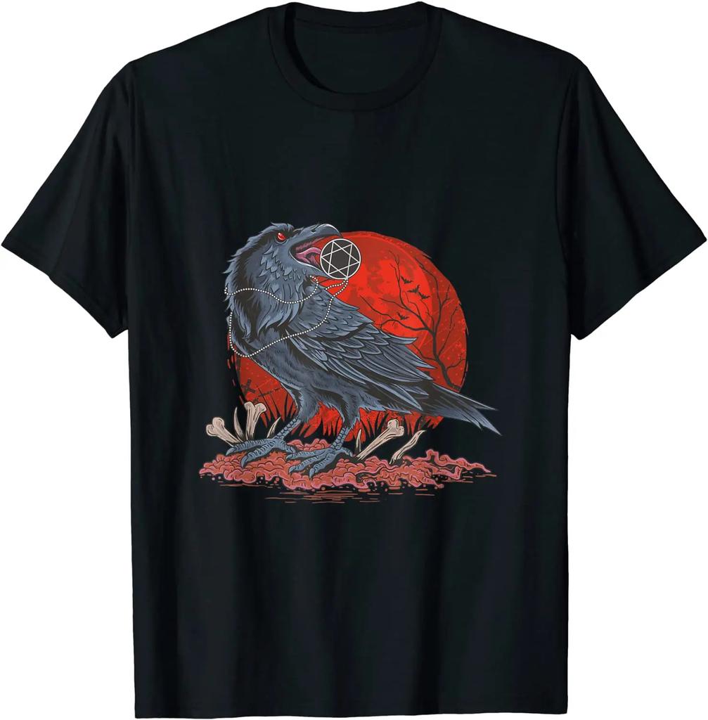 Raven Skull Munin Valhalla Odin Thor GerUnisexe Wolf TShirt Short Sleeve Casual 100 Cotton ONeck Summer Tees