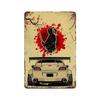 Auto Giapponesi d'Epoca Samurai Poster Latta Metallo Cartello Targhetta Giappone Corse Casa Club Jdm Auto Gtr Anime Luna Decorazione Murale Estetica