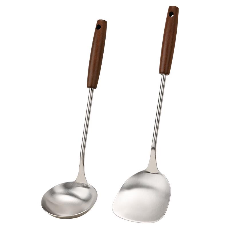 

Stainless Steel Kitchen Utensil Set with Wooden Handles