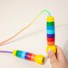 Skipping Rope, Kid Jump Rope for Children Wood Handle Woven Cotton Jumpings Rope