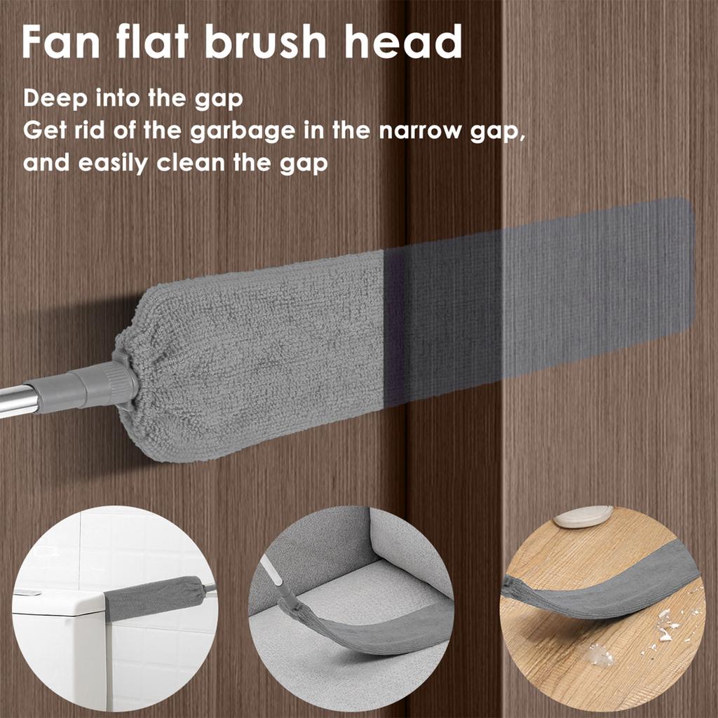 Long Handle Microfiber Duster Extendable Feather Duster Cleaning Kit with 30'' to 100'' Pole Reusable Bendable Washable