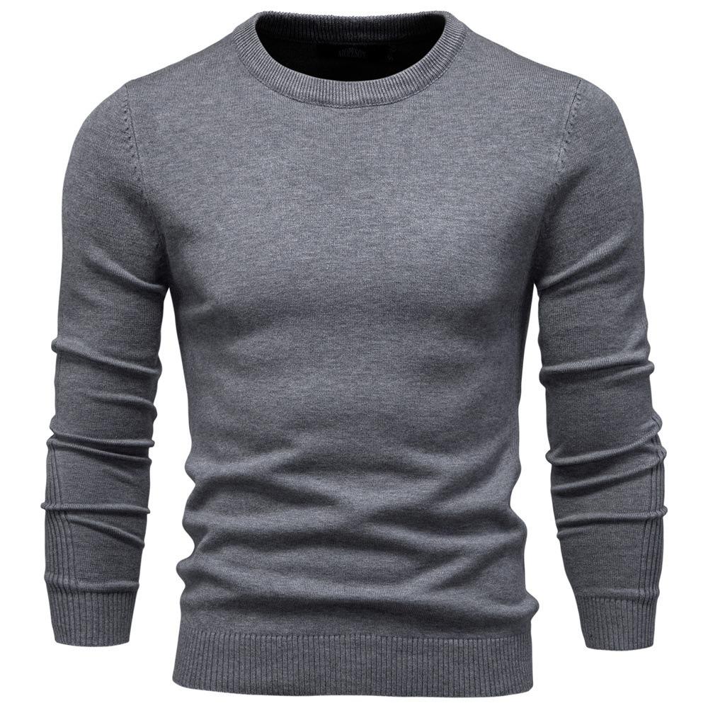 Autumn and Winter Thickened Sweaters, Men's Round-neck Slimming Sweaters, Men's Knitted Sweaters, Top for Casual Wear