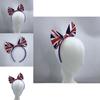 Usa/england Fan Bow Headwear Football Club Supporter Plaid Unisex Accessory