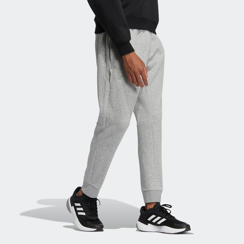 Adidas Tepláky s potiskem, s manžetou, prodyšné a volného střihu, pánské spodní díly, světle šedé IB2727