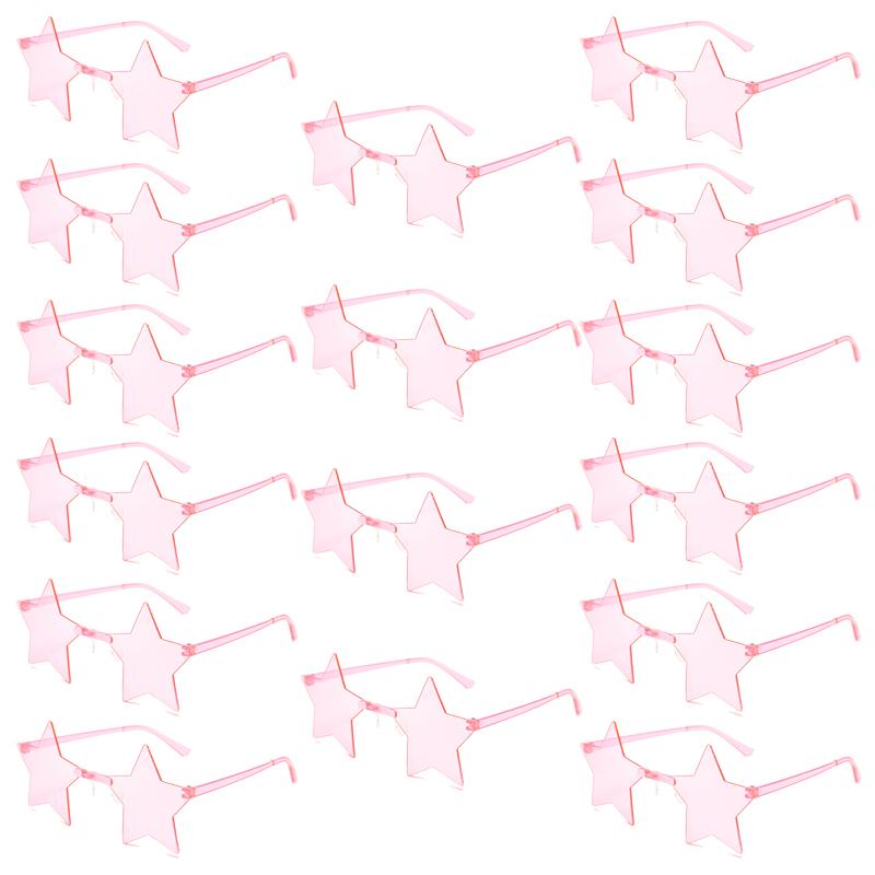 12/16 Pack Rimless Star Shaped Sunglasses New Fashion Candy Color Set Shades Women's Trendy Cute Party Props Sun Glasses