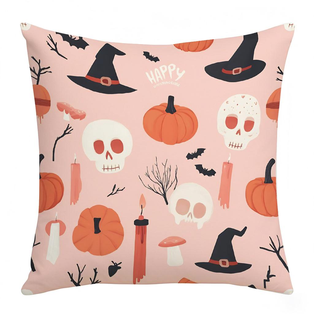 Festive Decoration Living Room Sofa Bedside Cushion Cover Trick-treat Decoration Printed Pillow Cushion Cover