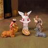 Christmas Nativity Figurines Holy Family Figure with Donkey Nativity Figure,Table Ornament Religious Christmas Decors