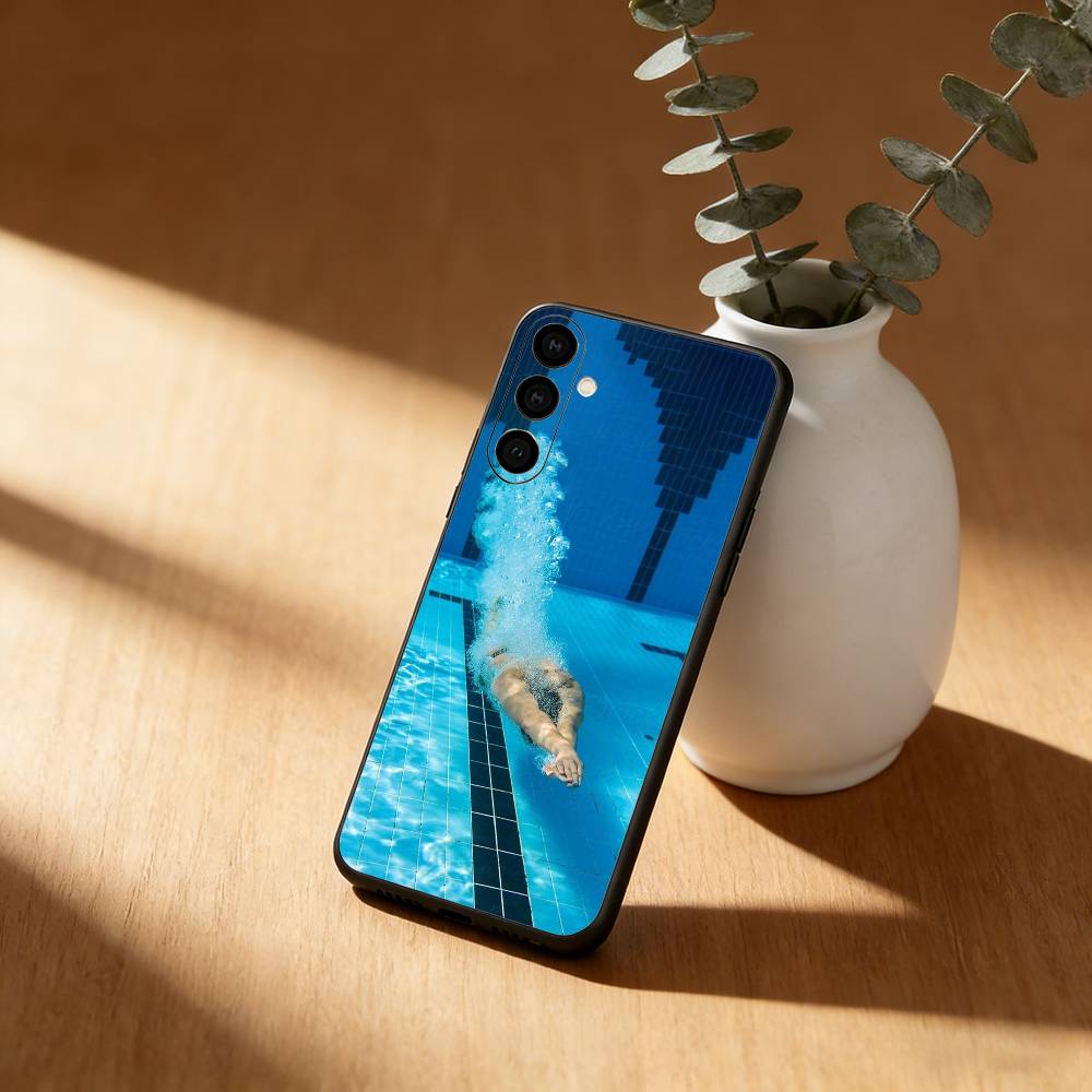 

Swimming Pool Water Phone Case For Samsung Galaxy A20,21s,22,31,32,52,53,72,73,80,91 Soft Black Shell Samsung a52