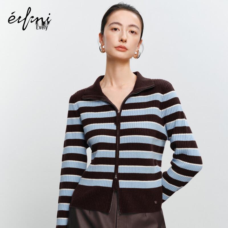 

EIFINI Women s Striped Wool Knit Sweater 1GA633812 L