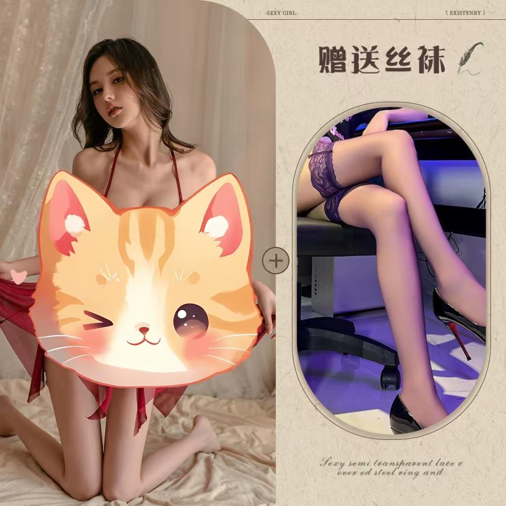 Sexy lingerie sexy perspective lace butterfly tulle suspender neck woman hot temptation split woman