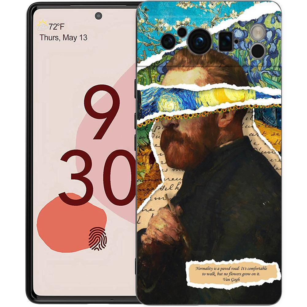 

Роскошный TPU чехол для телефона Google Pixel 9 8 8A 7 7A 6 Pro XL 6A 5G, Искусство Ван Гога «Звездная ночь», Черная мягкая задняя крышка Pixel 8 Pro