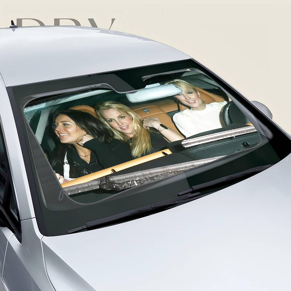 Paris Britney Lindsay Heated Windshield Sunshade Car Window Windscreen Cover Sun Shade Auto Sun Visor Car-covers