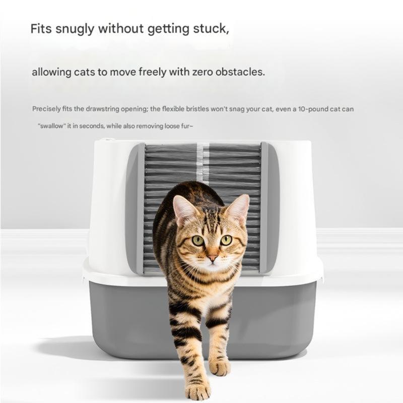 Automatischer Haarsammler-Bürste für Katzen Katzentoilette Sanfte Borsten Sicher für Katzen Reinigung Offenes Design