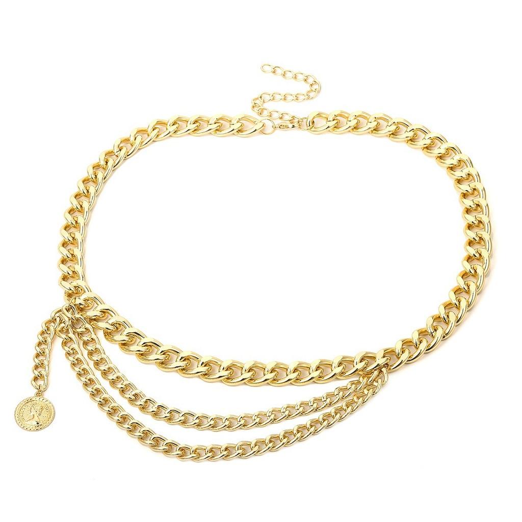 Geometric Metal Body Chain With Minimalist Design For Hip Hop Style Men Women
