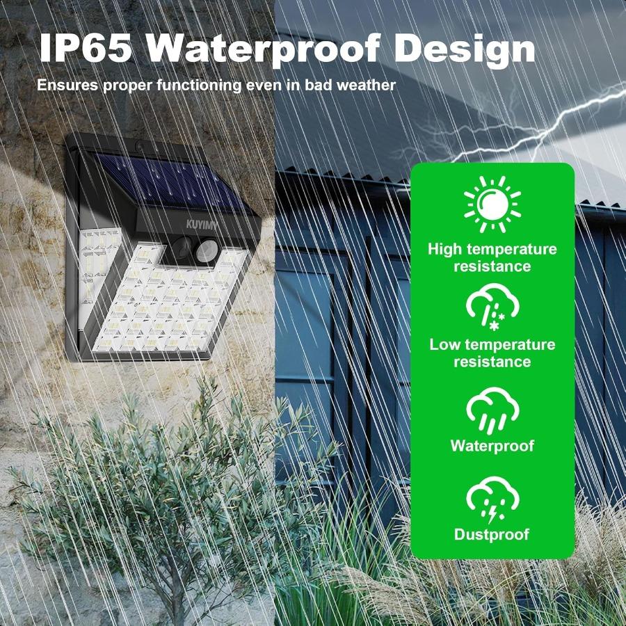 Solar Lights Outdoor 72 LED Motion Sensor Wall Light IP65 Waterproof and 3 Lighting Modes Solar Powered Security Wirel Light Ou