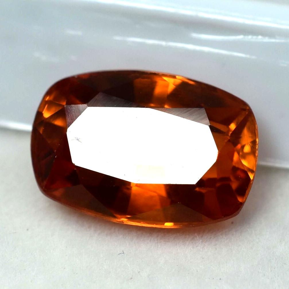 5.80 CARAT NATURAL Orange Sapphire Cushion Shape Loose Gemstone A++