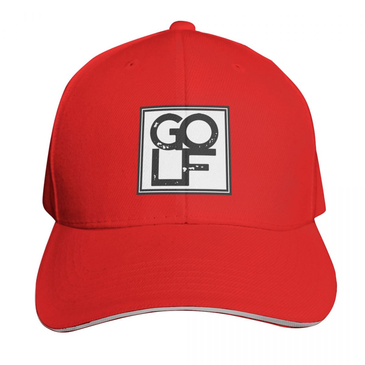 Golf Love Golfing Distressed Square Design Baseball Cap Custom Cap Trucker Cap Funny hats Rave Golf Unisex Womens