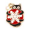 10 Piece Zinc Based Alloy Christmas Charms Gold Plated Multicolor Cat Animal Enamel Pendants For DIY Jewelry Making