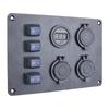 Panou comutator basculant cu 4 grupe 3.1A Încărcător dublu USB pentru mașină Priză de alimentare Priză de curent Voltmetru LED pentru camionul marin RV