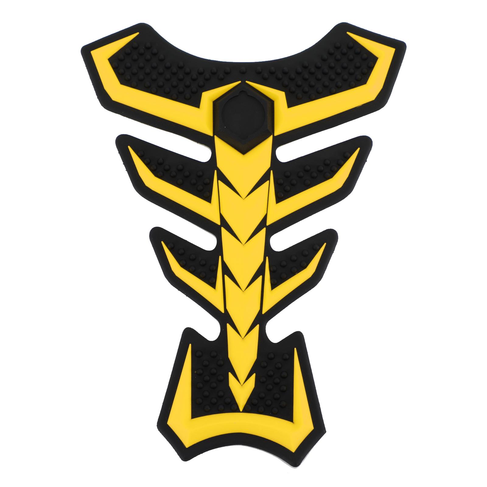 

3D Rubber Universal Motorcycle Fuel Gas Tank Pad Protector Decal Sticker Yellow