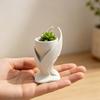 3D Printed Angel Wing Planter Pot, Mini Decorative Succulents Pot, Palm-Sized Desktop Flowerpot for Home Office Small Plants Pen Holder Gift