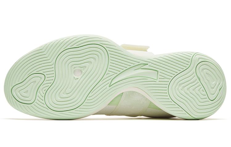 Men's Sneakers ANTA Splash 4 Basketball Shoes Men's Low-top Ivory White/Bright Aqua Green